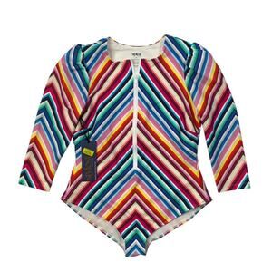 Stylest Swimsuit Womens XL Extra Large Rainbow Dreamsculpt Puff Sleeve One Piece